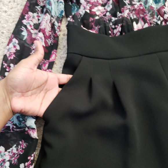 BCBGeneration Black Brulee Floral Romper - Picture 4 of 8